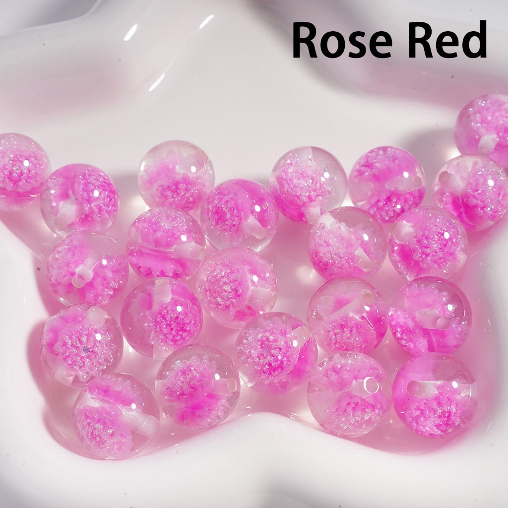 Acrylic Beads Luminous  Cute Glitter Multi-Color Daisy Flower Inside , Clear, 16MM