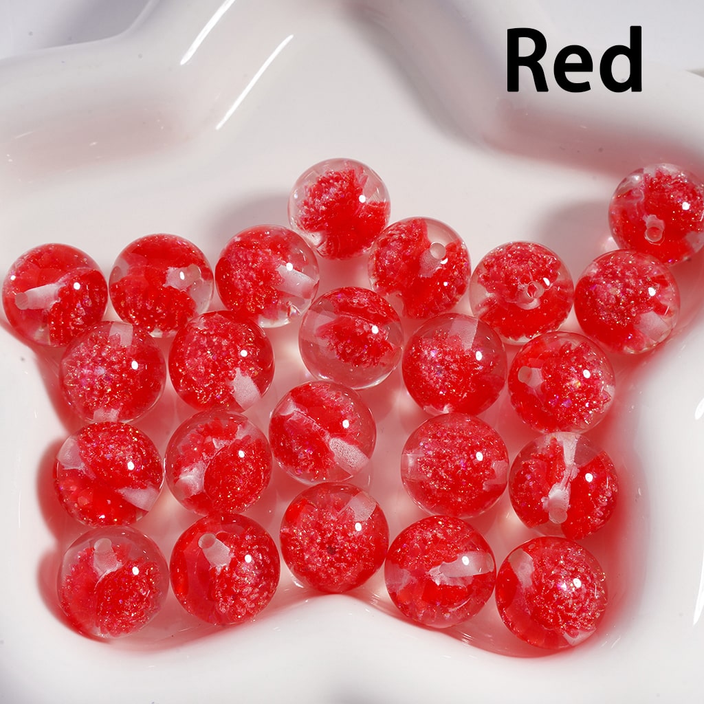 Acrylic Beads Luminous  Cute Glitter Multi-Color Daisy Flower Inside , Clear, 16MM