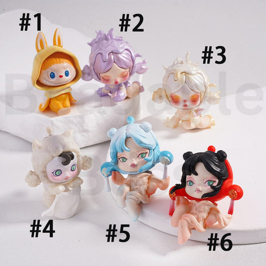 Cute Blind Box Cute Labub Skullpand Series Pop Mar Figures Jewelry Accessories (No Hole)
