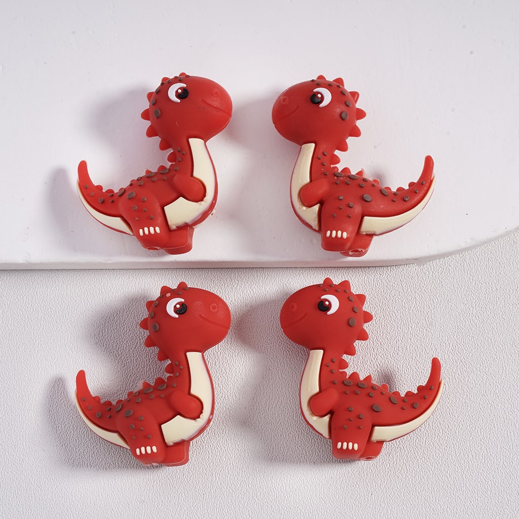 Silicone Focal Beads 3D Little Cute Dinosaur