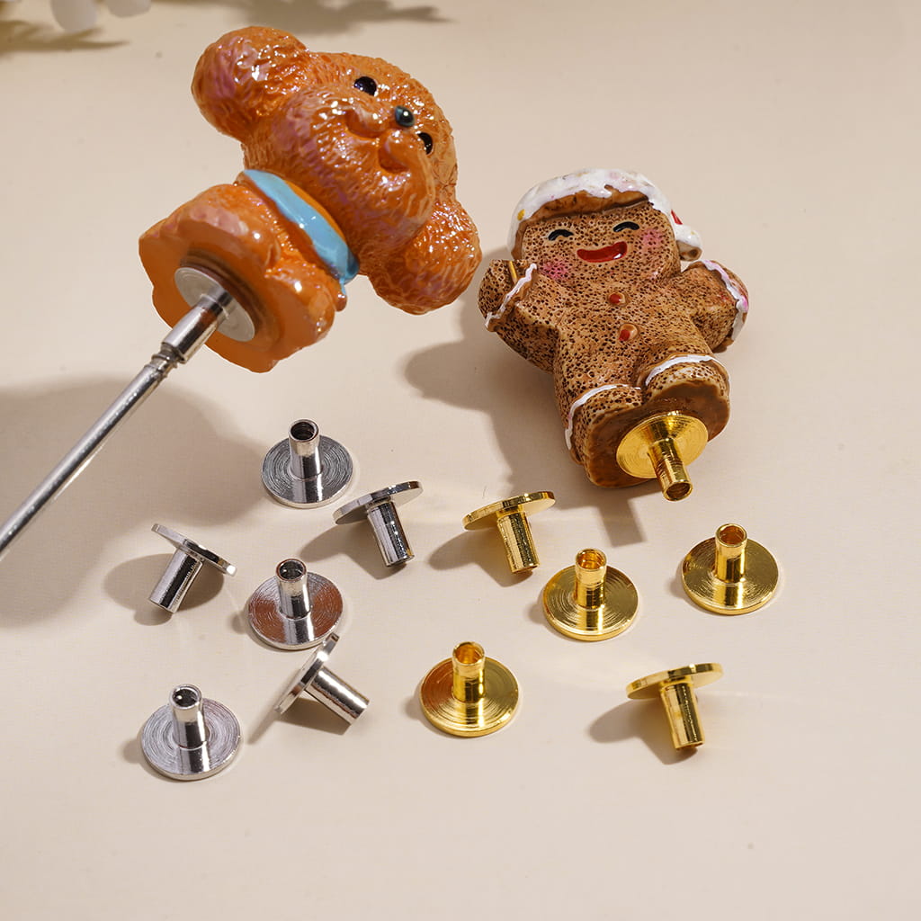 Unique Metal Pen Topper for DIY Beadable Pens, Gold and Silver, Ornament Accessories, No Dog & Gingerbread