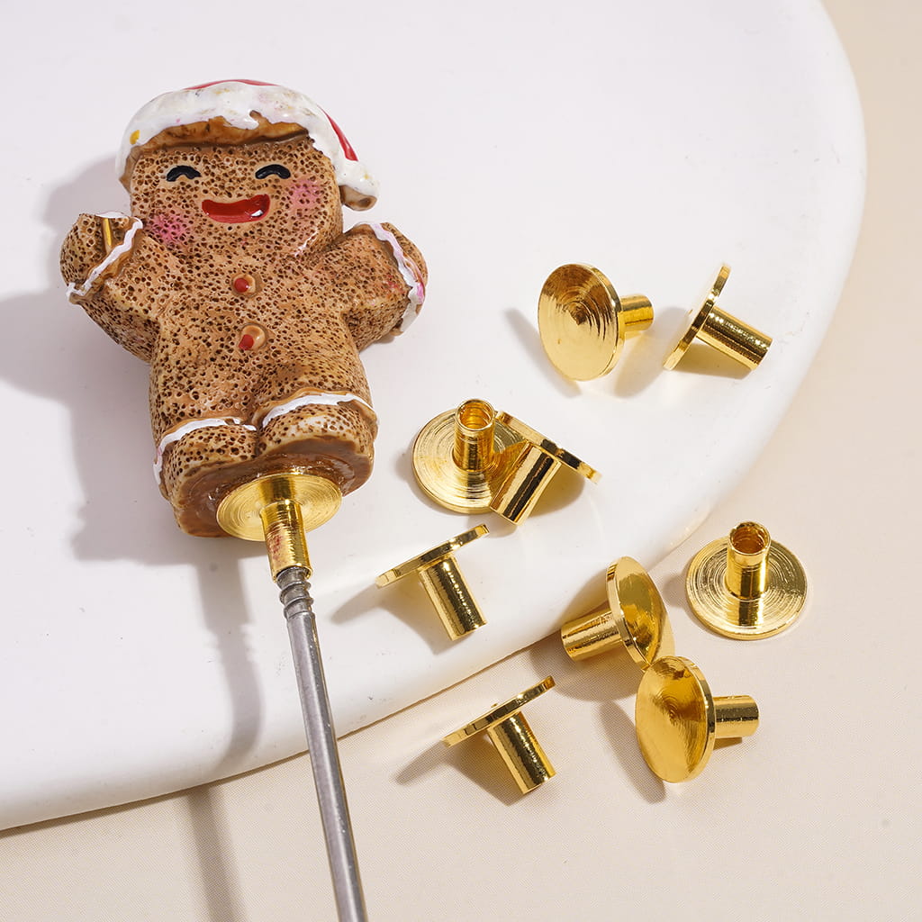 Unique Metal Pen Topper for DIY Beadable Pens, Gold and Silver, Ornament Accessories, No Dog & Gingerbread