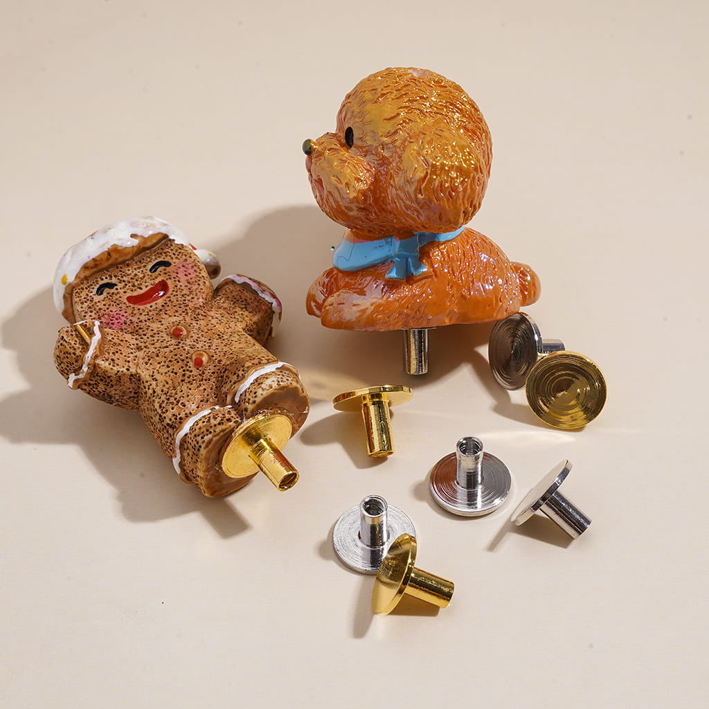 Unique Metal Pen Topper for DIY Beadable Pens, Gold and Silver, Ornament Accessories, No Dog & Gingerbread