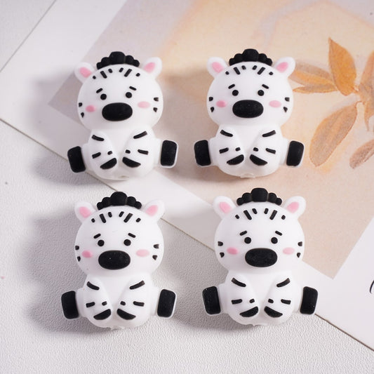 Silicone Focal Beads 3D Cute Zebra