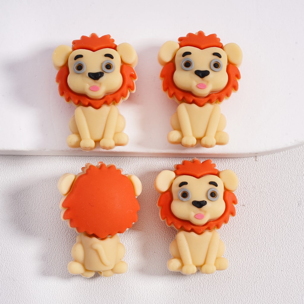 Silicone Focal Beads 3D Cute Lion