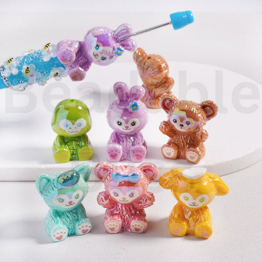 Acrylic Beads UV Coating Cute Duff Family Linabel StellaLo Gelaton CookieAn ShellieMa Olu Me, Random Mix