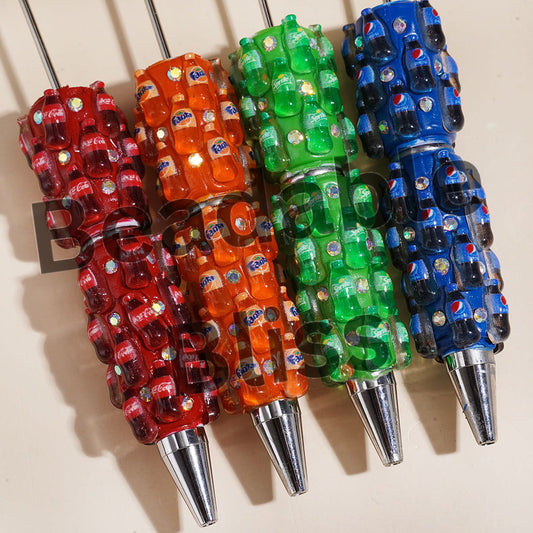 Bottled Carbonated Beverages and AB Rhinestones Beadable Clay Pens, Random Mix