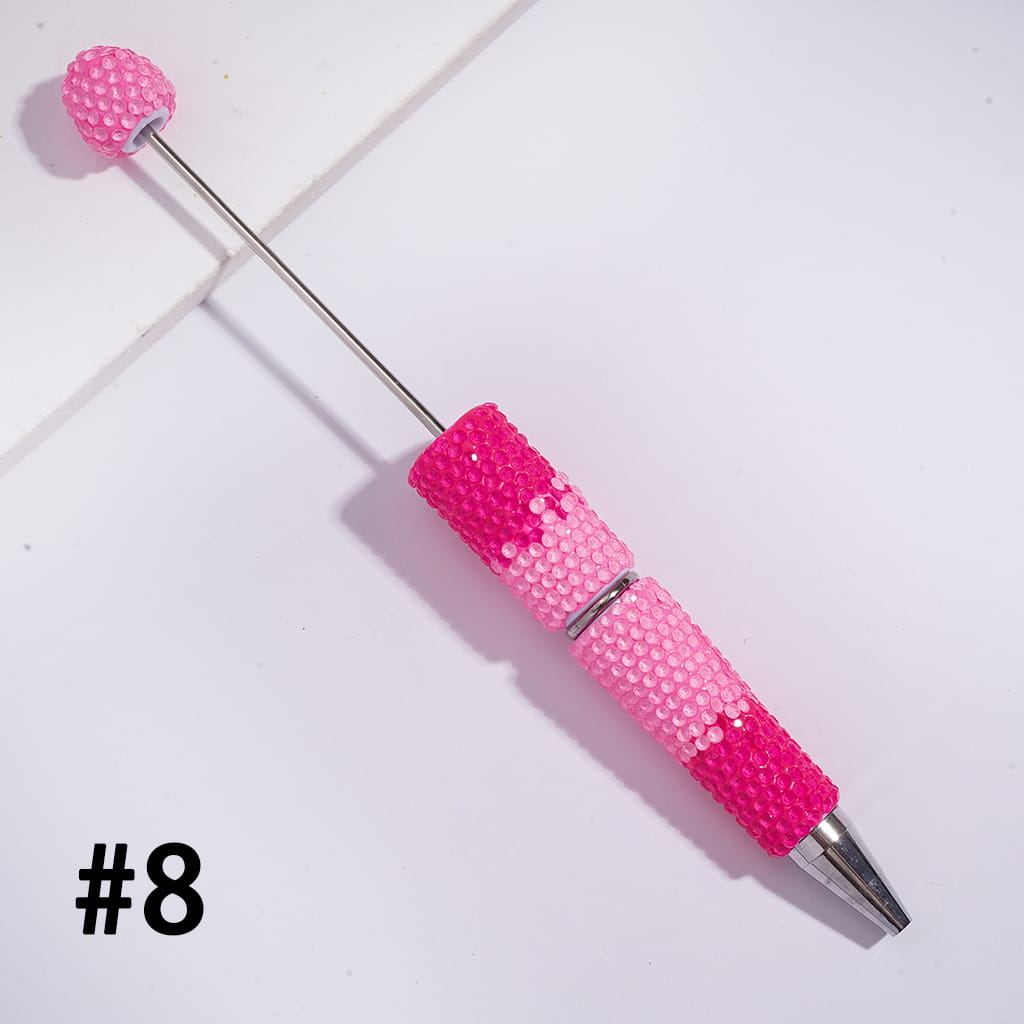 Beadable Clay Pens with Three-Layer Colored Rhinestones Covered the Entire Pens, Fluorescence