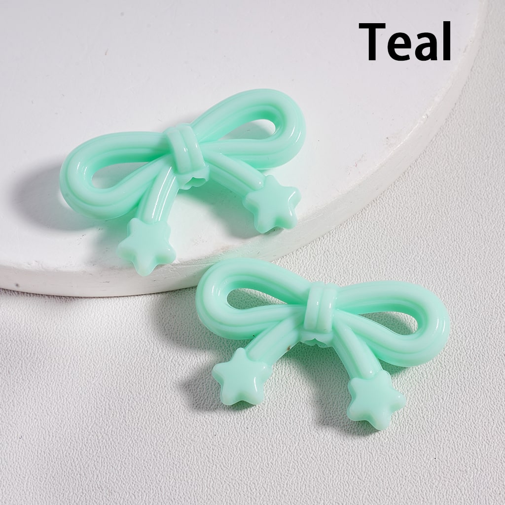 Acrylic Beads Cute Bowknot with Mini Star in Candy Color, 19*33MM (Single Color is Available for 250pcs(Whole Bag) Only)