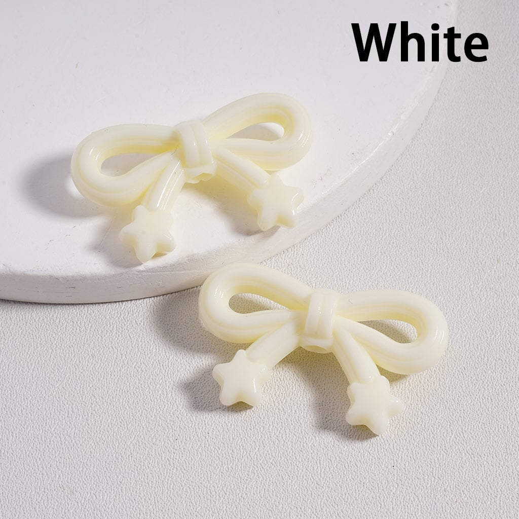 Acrylic Beads Cute Bowknot with Mini Star in Candy Color, 19*33MM (Single Color is Available for 250pcs(Whole Bag) Only)