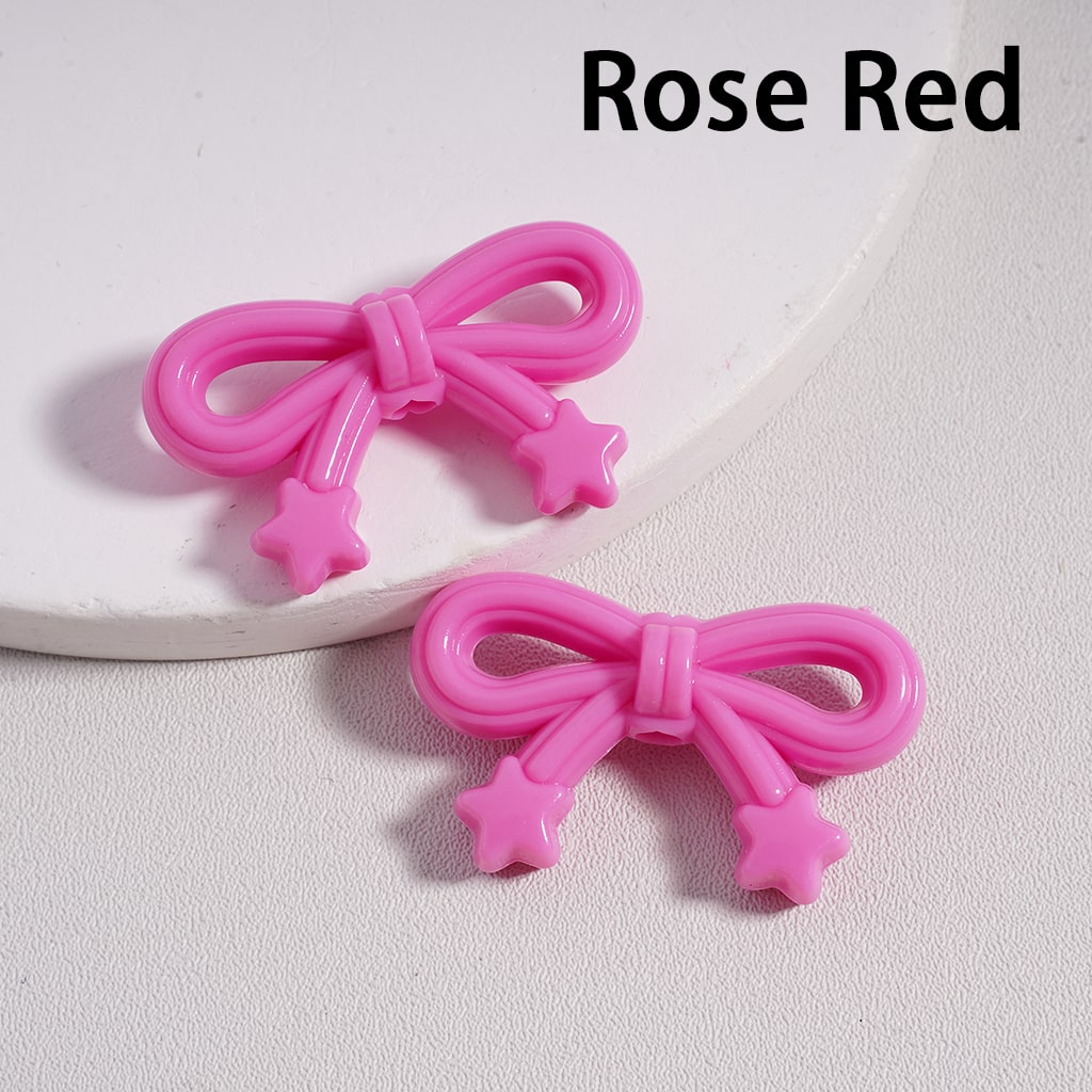 Acrylic Beads Cute Bowknot with Mini Star in Candy Color, 19*33MM (Single Color is Available for 250pcs(Whole Bag) Only)