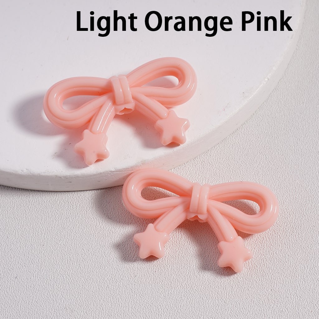 Acrylic Beads Cute Bowknot with Mini Star in Candy Color, 19*33MM (Single Color is Available for 250pcs(Whole Bag) Only)
