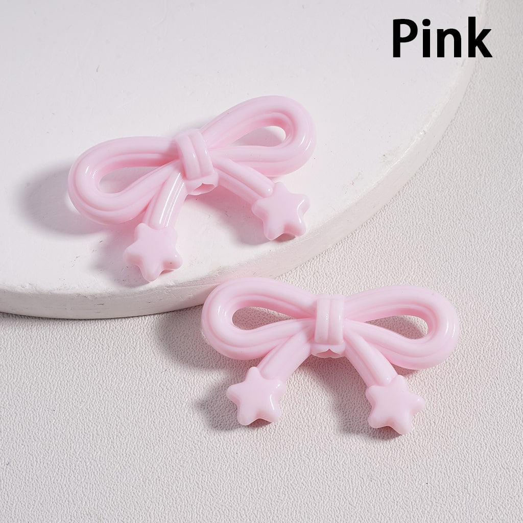 Acrylic Beads Cute Bowknot with Mini Star in Candy Color, 19*33MM (Single Color is Available for 250pcs(Whole Bag) Only)