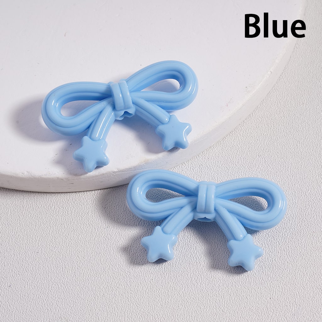 Acrylic Beads Cute Bowknot with Mini Star in Candy Color, 19*33MM (Single Color is Available for 250pcs(Whole Bag) Only)