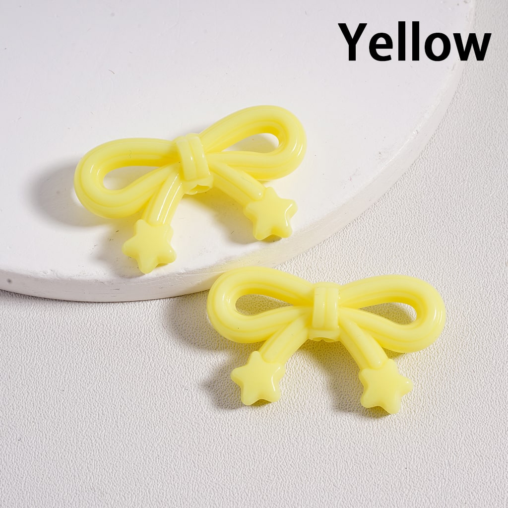 Acrylic Beads Cute Bowknot with Mini Star in Candy Color, 19*33MM (Single Color is Available for 250pcs(Whole Bag) Only)