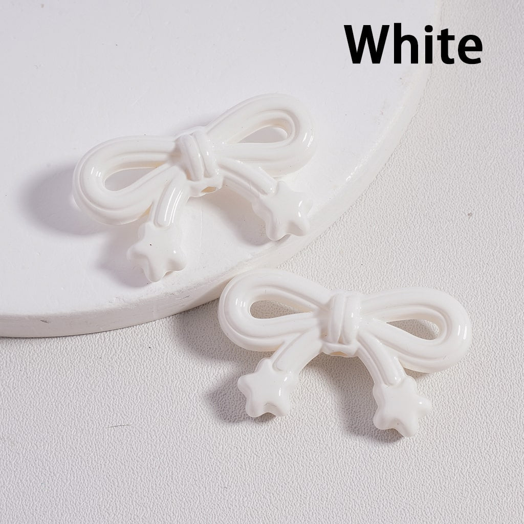 Acrylic Beads Cute Bowknot with Mini Star in Solid Color, 19*33MM (Single Color is available for 200pcs(Whole Bag)Only)