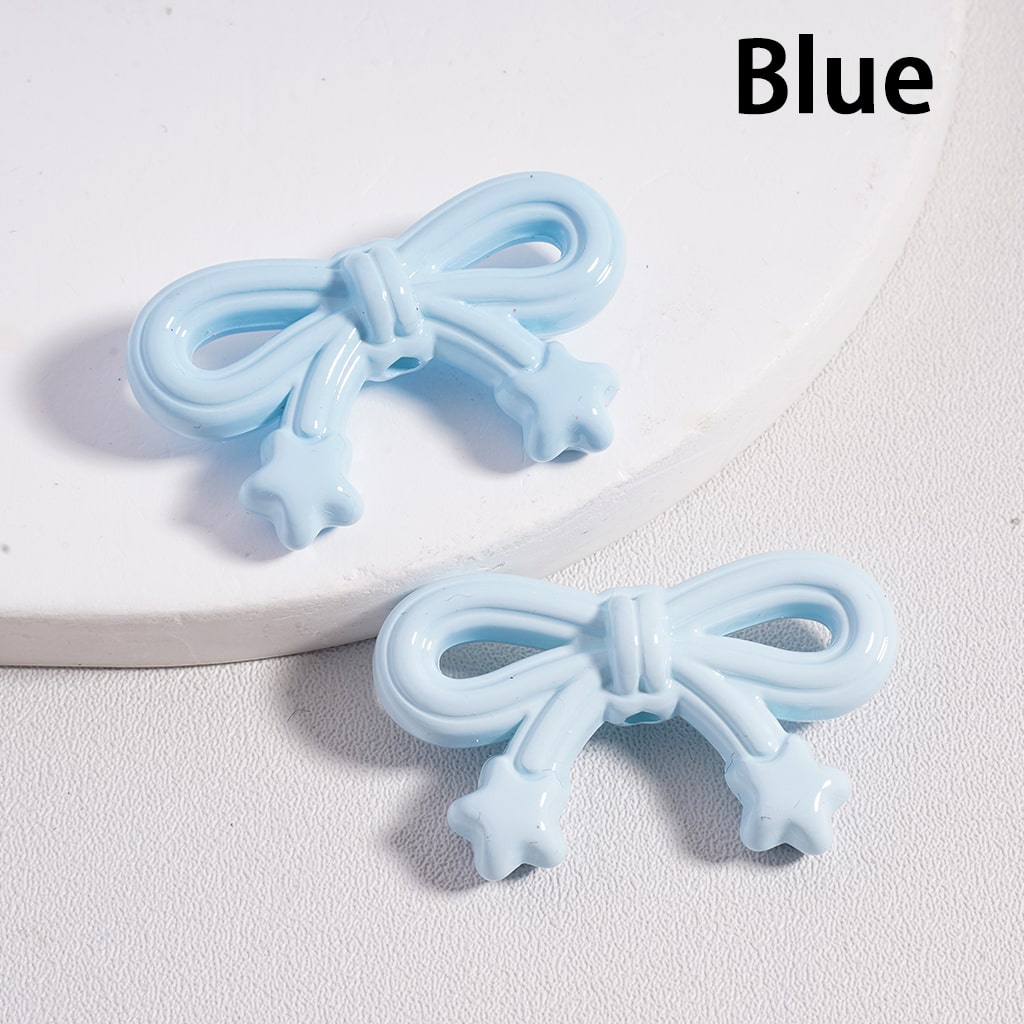 Acrylic Beads Cute Bowknot with Mini Star in Solid Color, 19*33MM (Single Color is available for 200pcs(Whole Bag)Only)