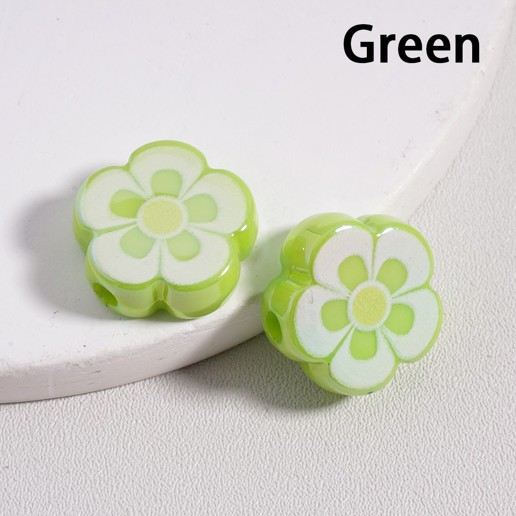 Acrylic Beads UV Coating Cute Five-Petal Flower, Solid Color, 17MM (Single Color is available for 300pcs(Whole Bag) Only)