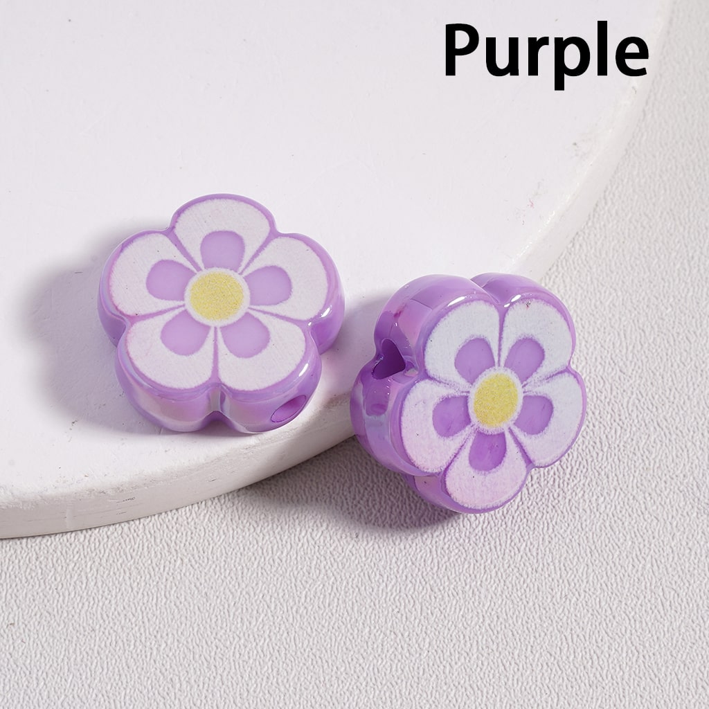 Acrylic Beads UV Coating Cute Five-Petal Flower, Solid Color, 17MM (Single Color is available for 300pcs(Whole Bag) Only)