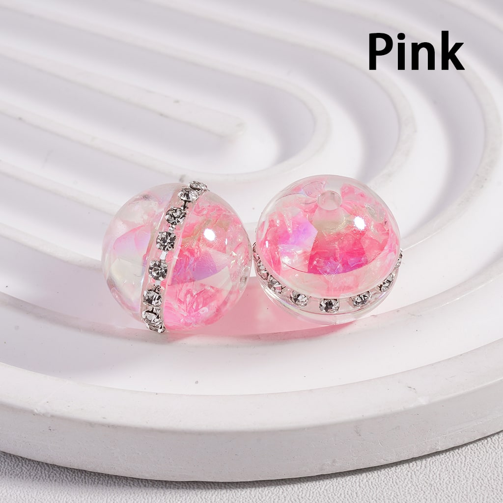 Acrylic Beads UV Coating Mini Colorful Flakes Inside Clear Rhinestones Chains, Clear, 16MM (Single Color is available for 100pcs(Whole Bag) Only)