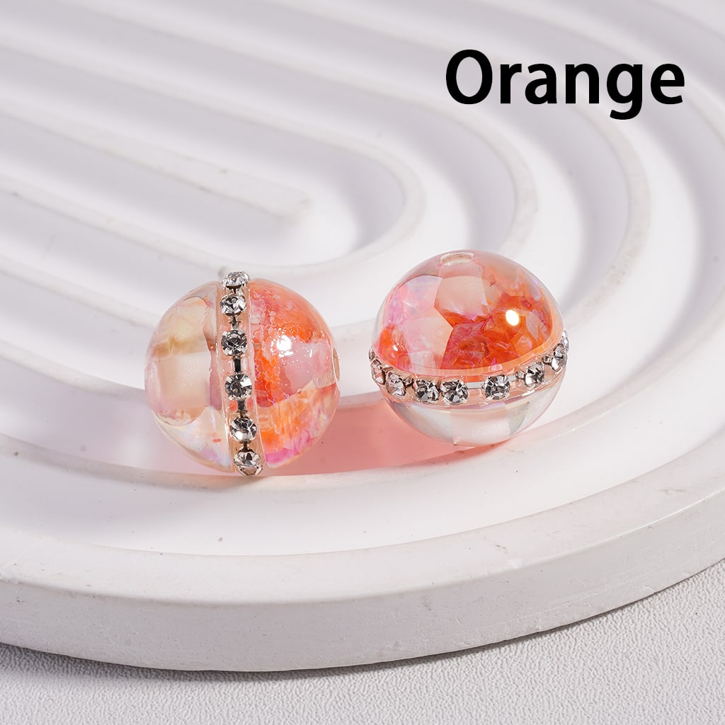 Acrylic Beads UV Coating Mini Colorful Flakes Inside Clear Rhinestones Chains, Clear, 16MM (Single Color is available for 100pcs(Whole Bag) Only)