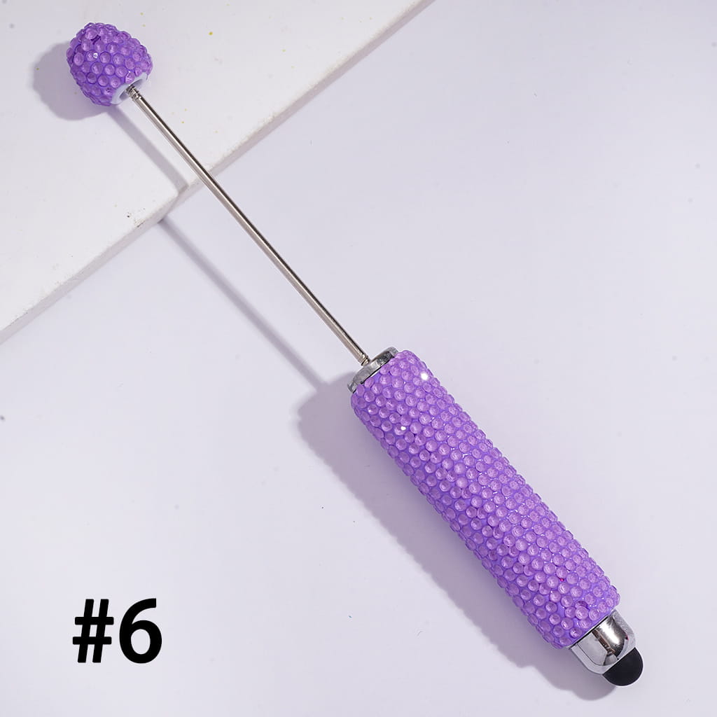 DIY Beadable Clay Stylus Pens with Rhinestones Covered the Entire Pens, Touch-Sensitive Pens for Smart Devices, Fluorescent Colors