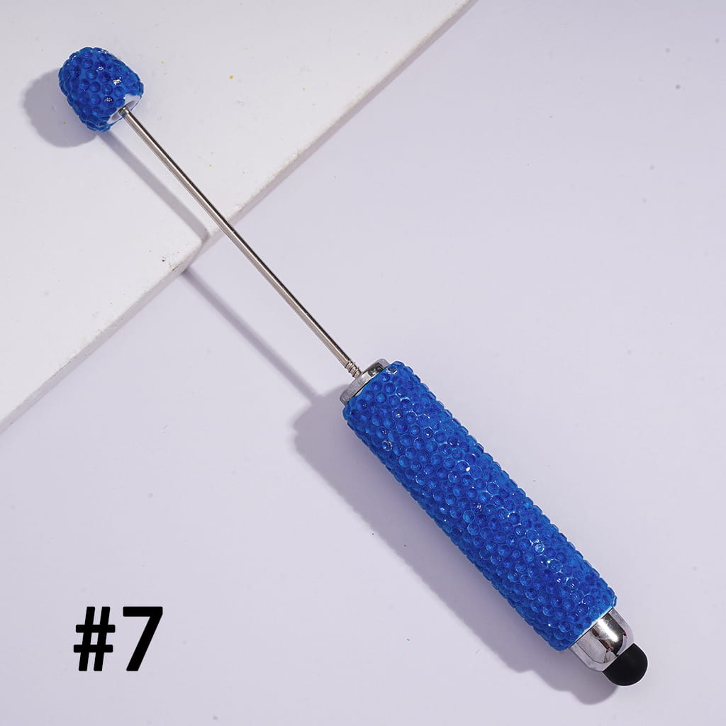 DIY Beadable Clay Stylus Pens with Rhinestones Covered the Entire Pens, Touch-Sensitive Pens for Smart Devices, Fluorescent Colors