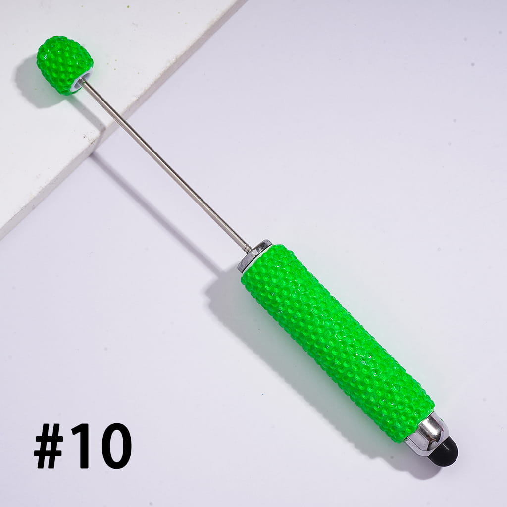 DIY Beadable Clay Stylus Pens with Rhinestones Covered the Entire Pens, Touch-Sensitive Pens for Smart Devices, Fluorescent Colors