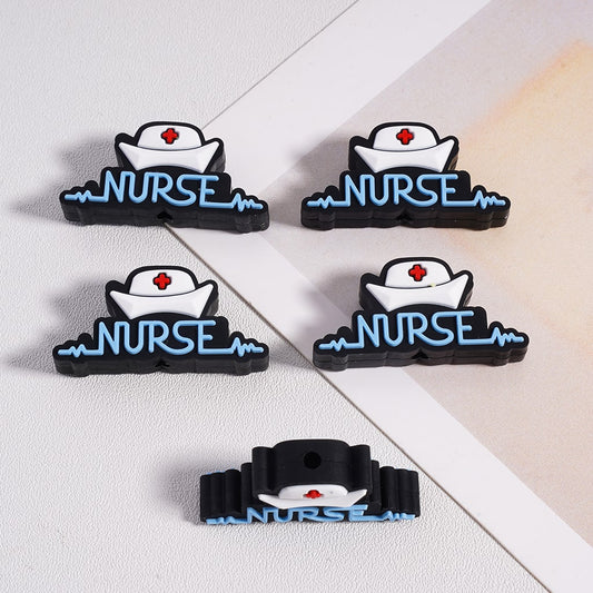 Silicone Focal Beads  Mini Nurse Hat Hospital Health Care