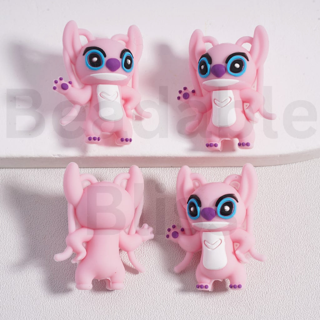 Silicone Focal Beads 3D Cute Pink Ange