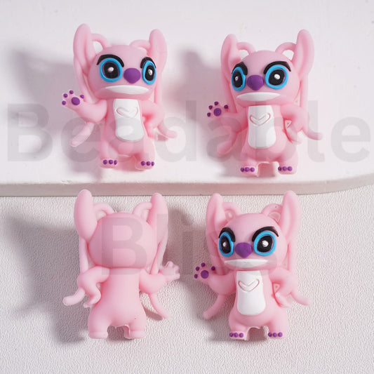 Silicone Focal Beads 3D Cute Pink Ange