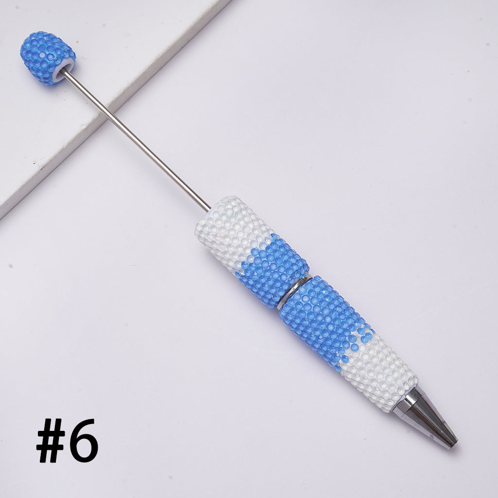 Beadable Clay Pens with Three Layers Colors Rhinestones Covered the Entire Pens, Neon Colors