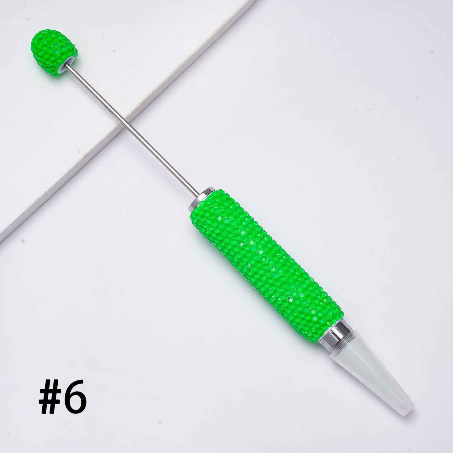 Beadable Clay Wax Tool Pen for Rhinestone Picker Dotting, w Rhinestones Covered the Entire Pens, Neon Colors (The Wax Head is available to replace)