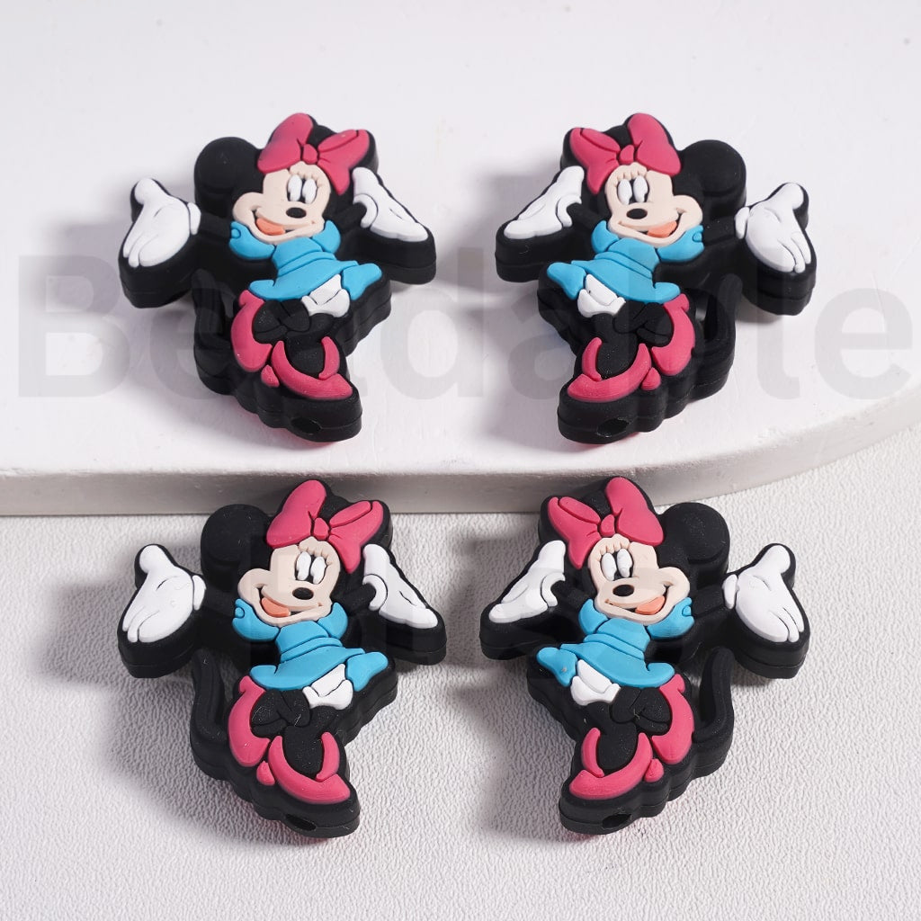 Silicone Focal Beads Cute Disne Cartoon Micke Minni Mouse Donal Dais Duck