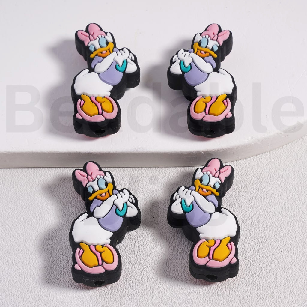 Silicone Focal Beads Cute Disne Cartoon Micke Minni Mouse Donal Dais Duck