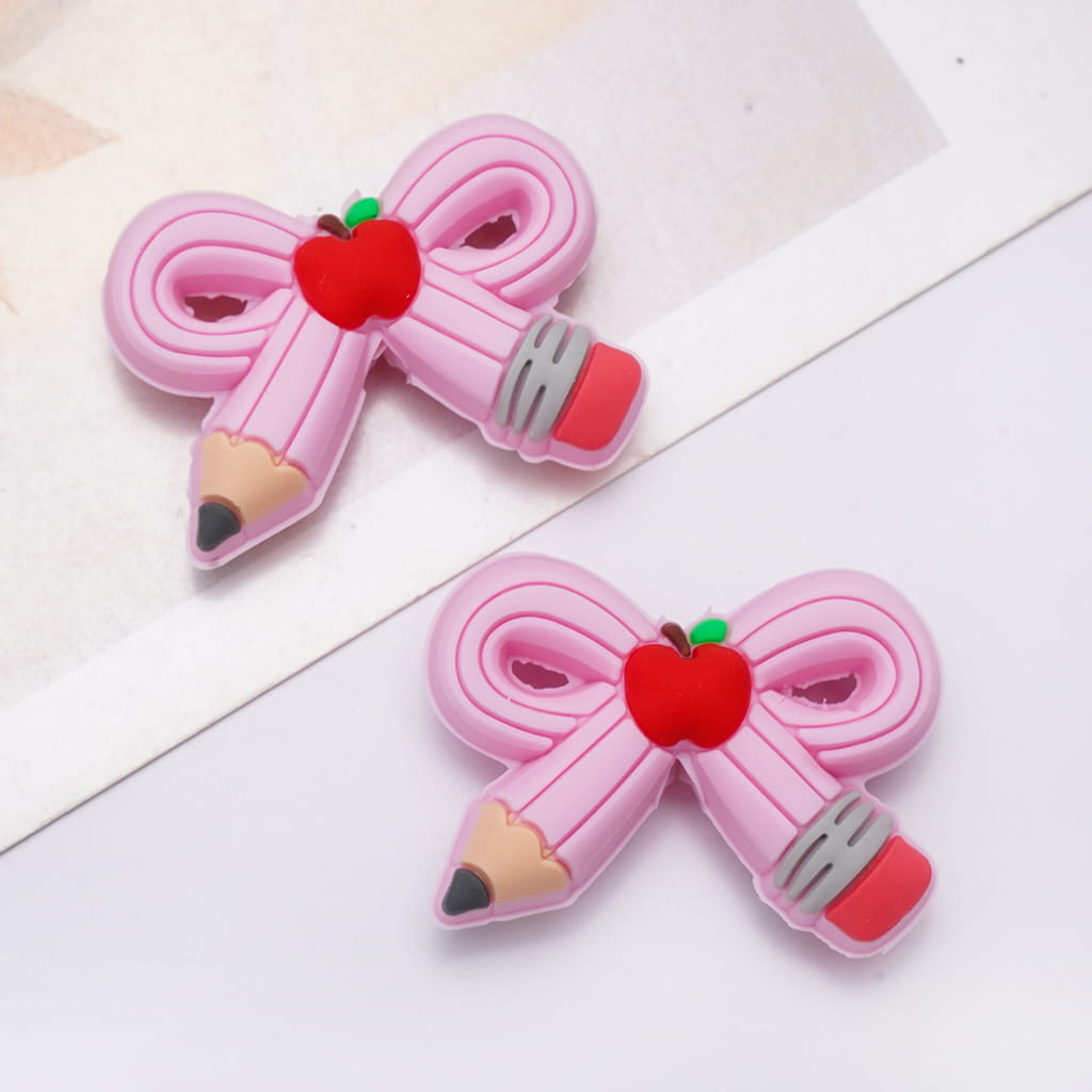 Silicone Focal Beads Bowtie Shaped Pencil in Assorted Colors