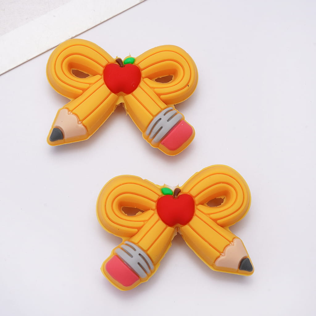 Silicone Focal Beads Bowtie Shaped Pencil in Assorted Colors