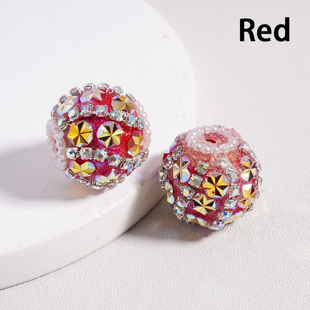 Acrylic Beads Shiny Flowers AB Rhinestones Chains Multi-Color 18MM