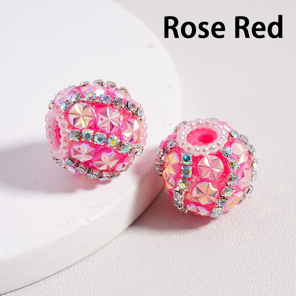 Acrylic Beads Shiny Flowers AB Rhinestones Chains Multi-Color 18MM