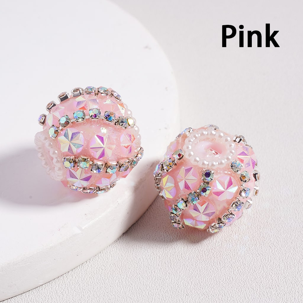 Acrylic Beads Shiny Flowers AB Rhinestones Chains Multi-Color 18MM