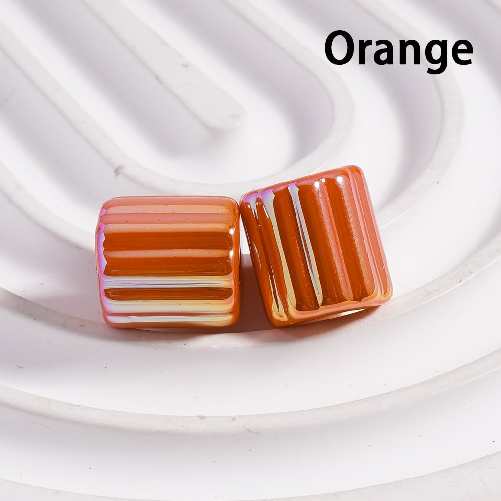 Acrylic Beads UV Coating Cute Cylinder with Stripes, Solid Color, 10*12MM(Single Color is available for 500pcs(Whole Bag) Only)
