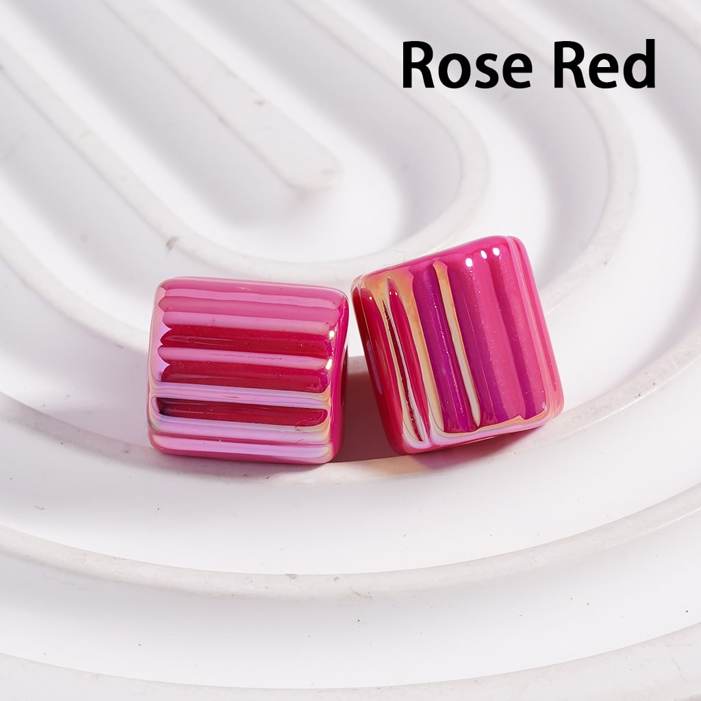 Acrylic Beads UV Coating Cute Cylinder with Stripes, Solid Color, 10*12MM(Single Color is available for 500pcs(Whole Bag) Only)