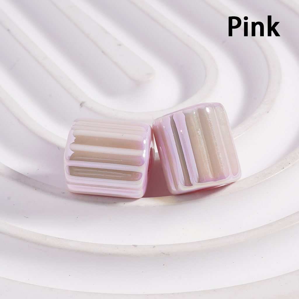 Acrylic Beads UV Coating Cute Cylinder with Stripes, Solid Color, 10*12MM(Single Color is available for 500pcs(Whole Bag) Only)