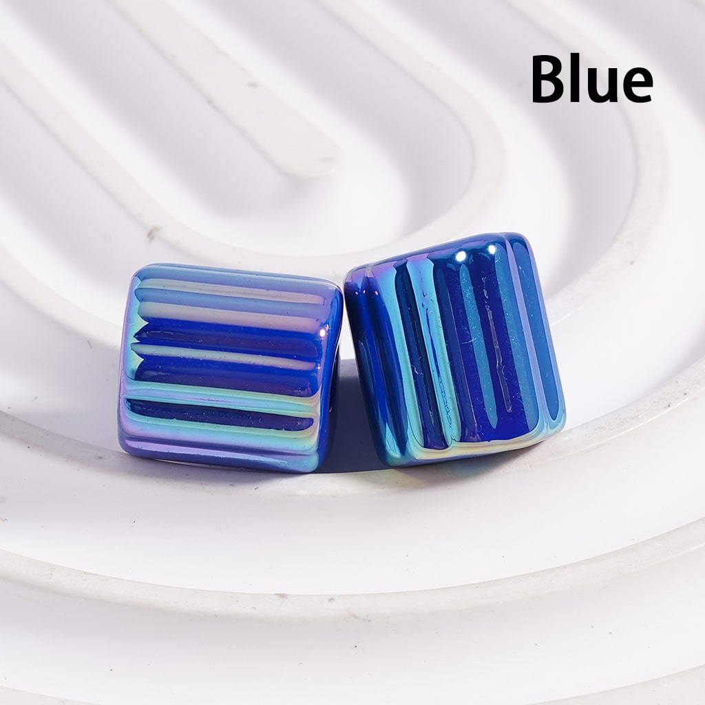 Acrylic Beads UV Coating Cute Cylinder with Stripes, Solid Color, 10*12MM(Single Color is available for 500pcs(Whole Bag) Only)