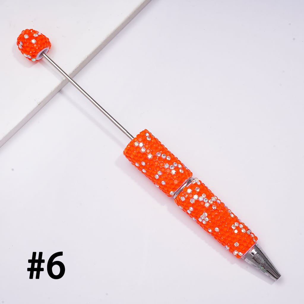 Beadable Clay Pens with Multi-Color & AB Rhinestones Covered the Entire Pens, Neon
