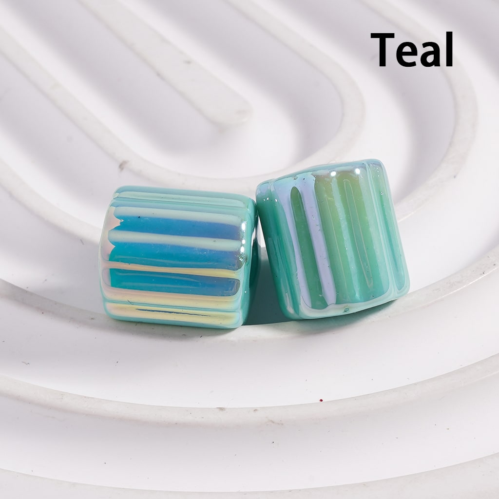 Acrylic Beads UV Coating Cute Cylinder with Stripes, Solid Color, 10*12MM(Single Color is available for 500pcs(Whole Bag) Only)