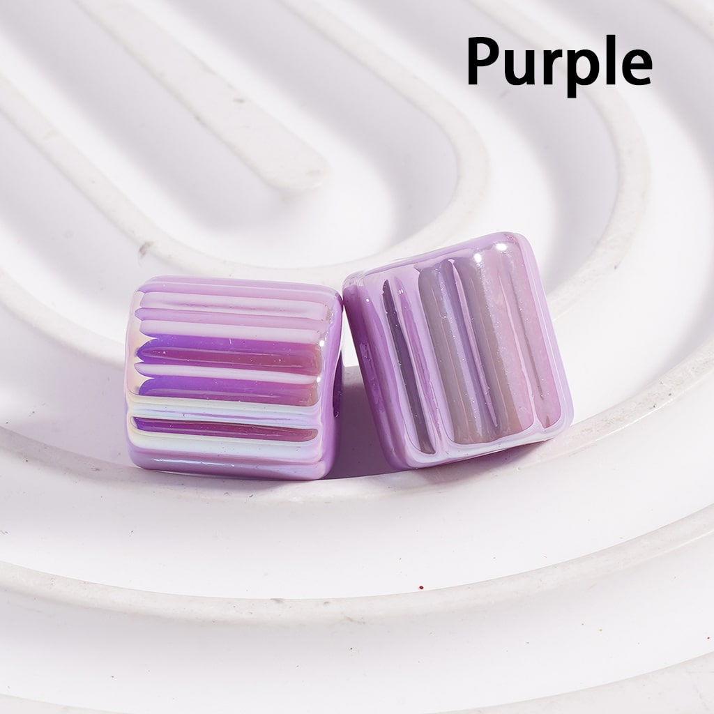 Acrylic Beads UV Coating Cute Cylinder with Stripes, Solid Color, 10*12MM(Single Color is available for 500pcs(Whole Bag) Only)