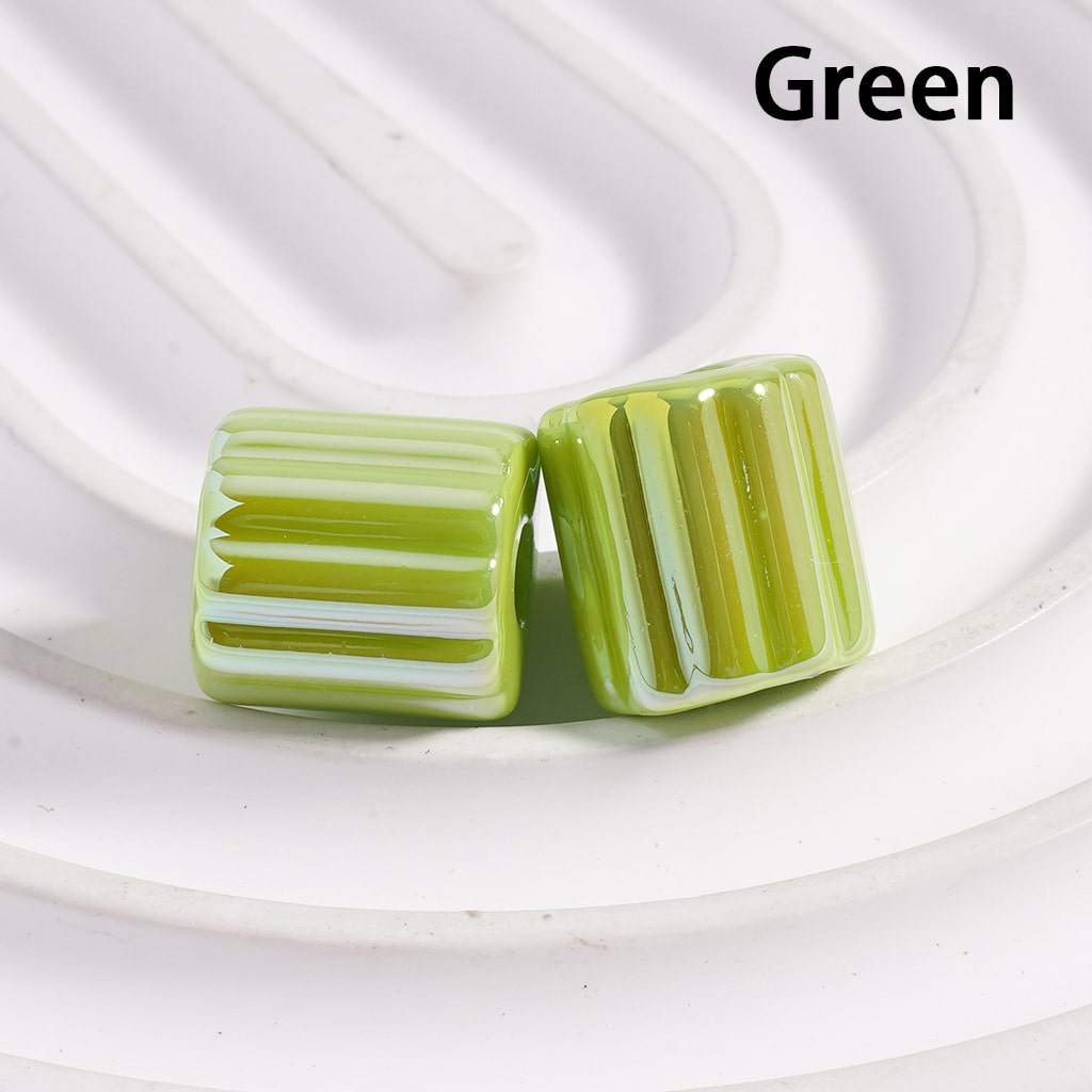 Acrylic Beads UV Coating Cute Cylinder with Stripes, Solid Color, 10*12MM(Single Color is available for 500pcs(Whole Bag) Only)