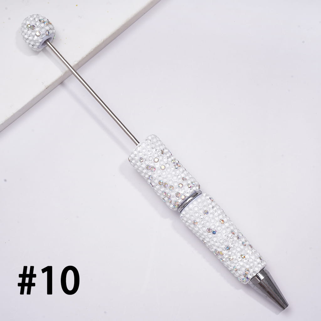 Beadable Clay Pens with Multi-Color & AB Rhinestones Covered the Entire Pens, Neon
