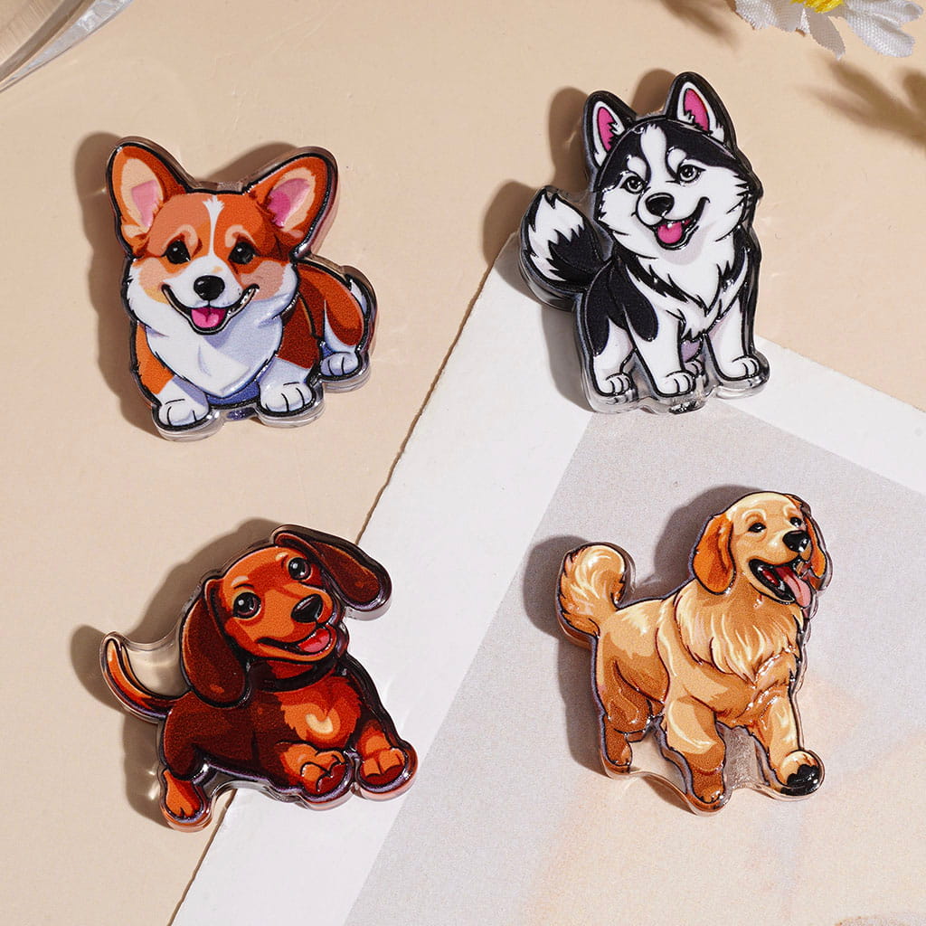 Diverse Kinds Dog Series Acrylic Beads, Semi-Clear, Random Mix Multi-Color